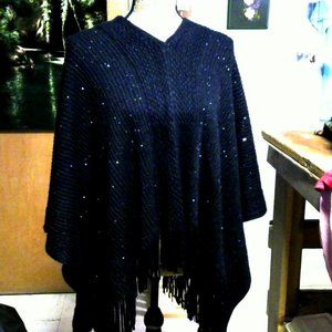 Black Sparkling Poncho